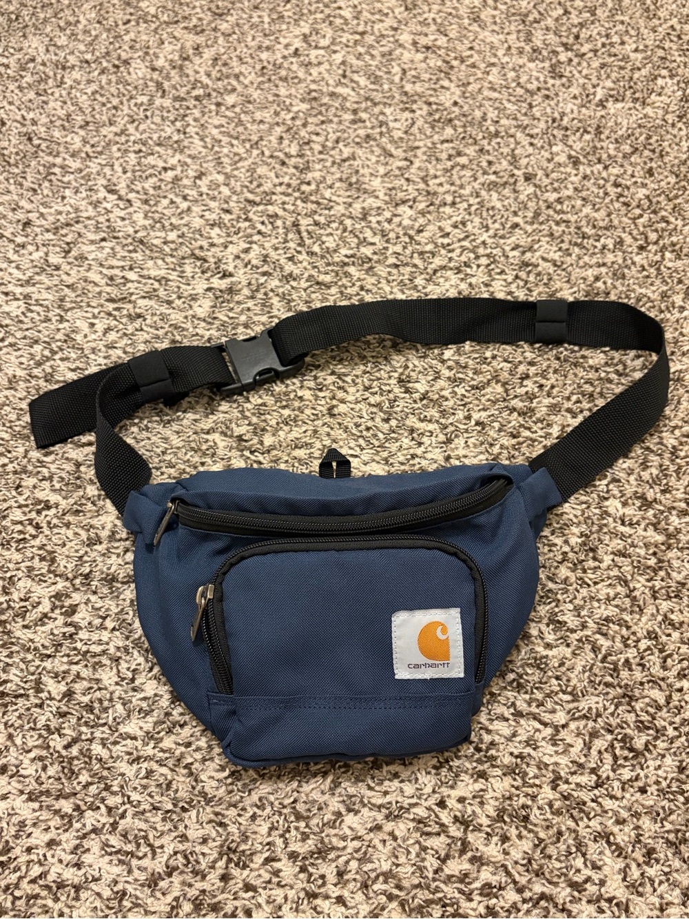 Carhartt Navy Blue Belt Bag with Black Strap